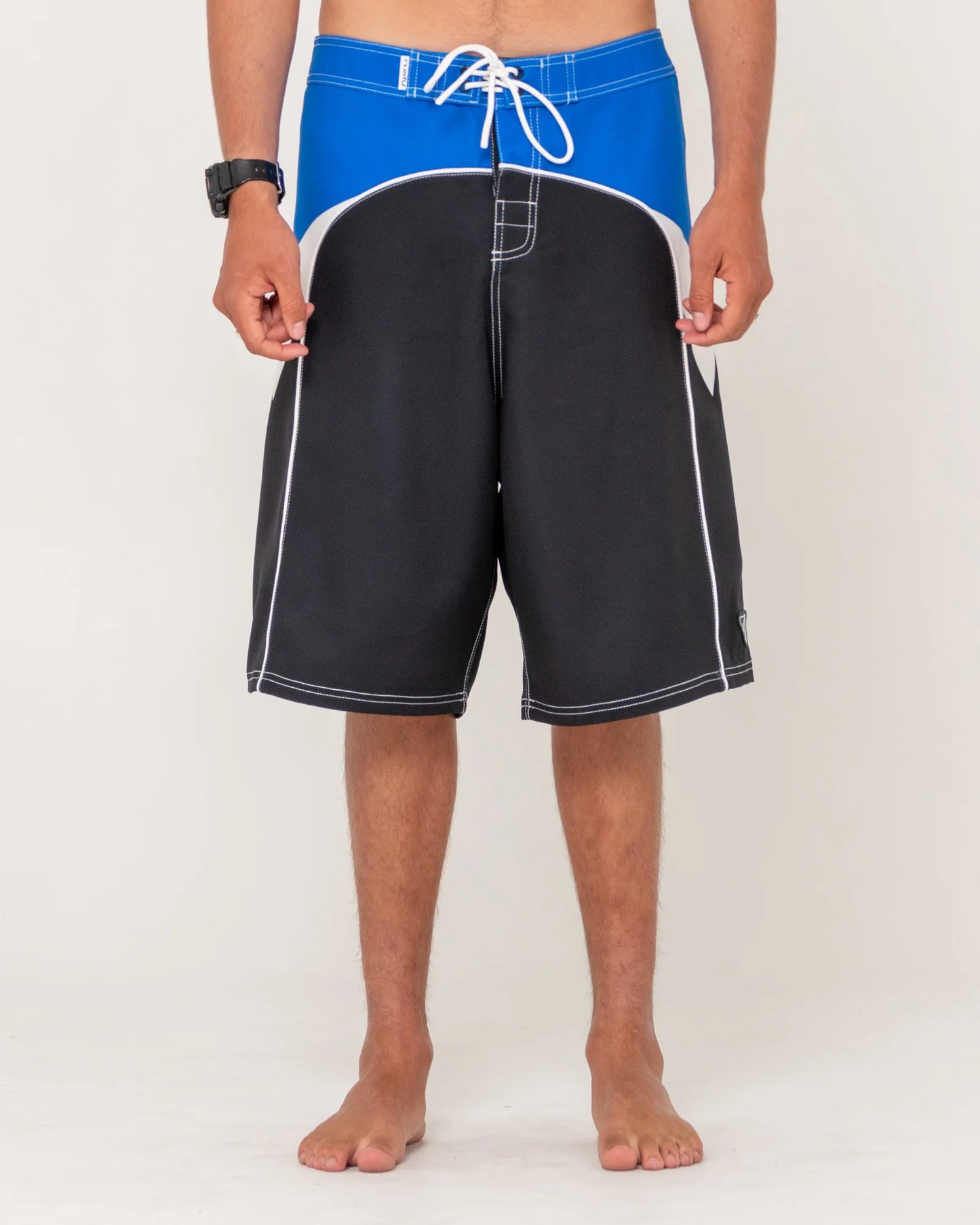 Rusty Straight Pipe Fixed Waist Boardshort - Black