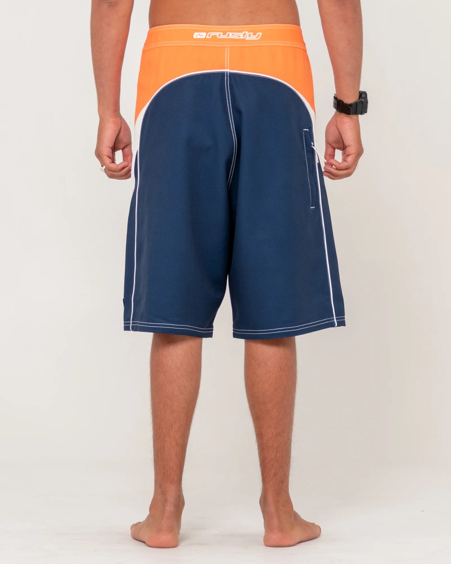 Rusty Straight Pipe Fixed Waist Boardshort - Navy Blue