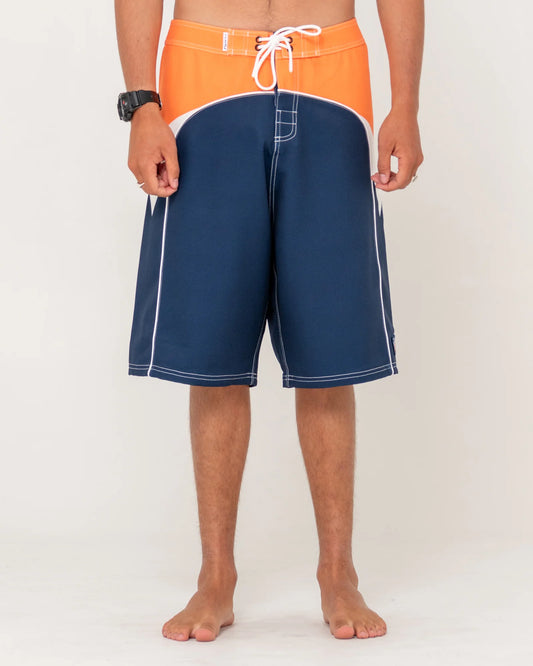 Rusty Straight Pipe Fixed Waist Boardshort - Navy Blue