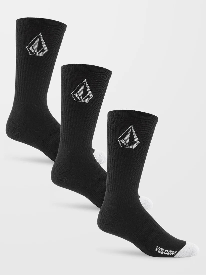 Volcom Full Stone Sock 3 Pack - Black