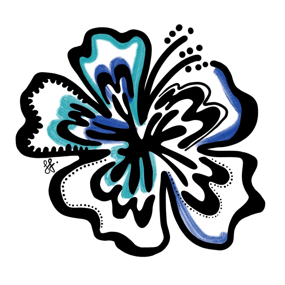 Sophie Fletcher Design Hibiscus Stickers - Blue