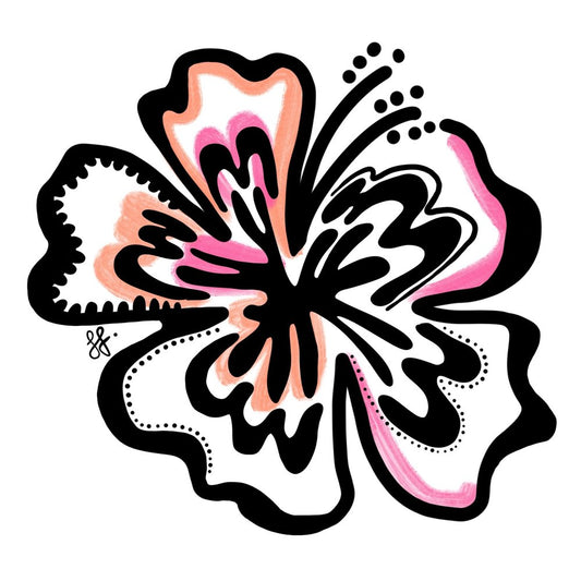 Sophie Fletcher Design Hibiscus Stickers - Pink