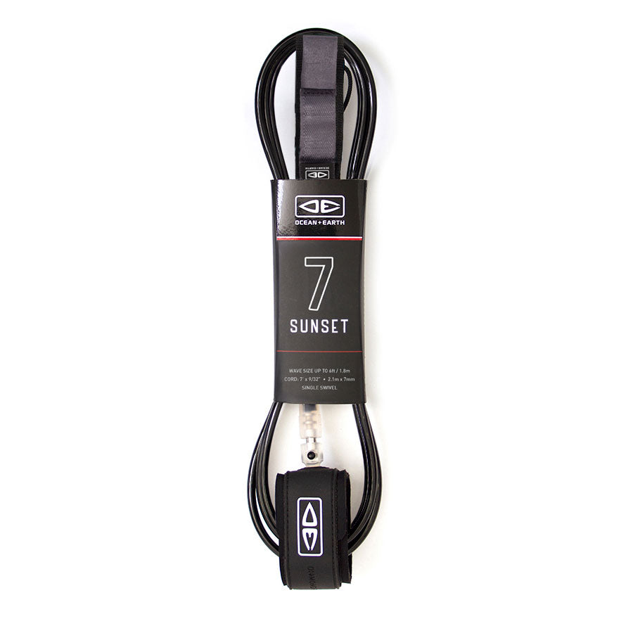 Ocean & Earth Sunset 7'0" Leash - Black