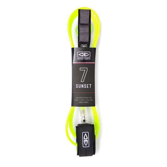 Ocean & Earth Sunset 7'0" Leash - Lime