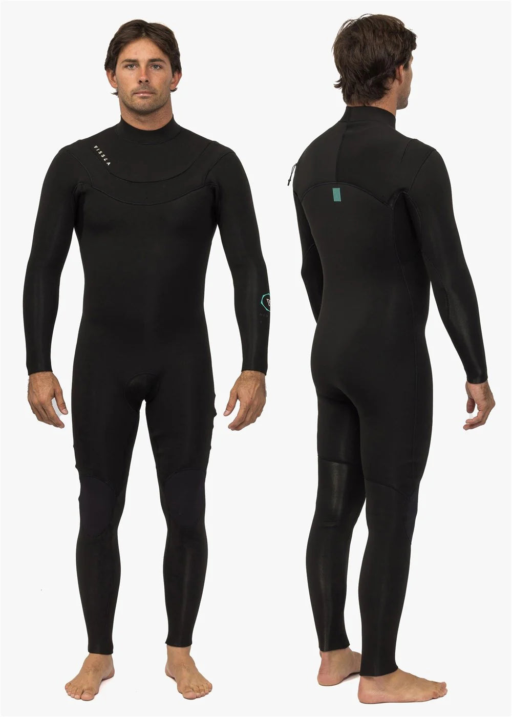 Vissla New Seas 3/2mm V-Zip LS Steamer - Black