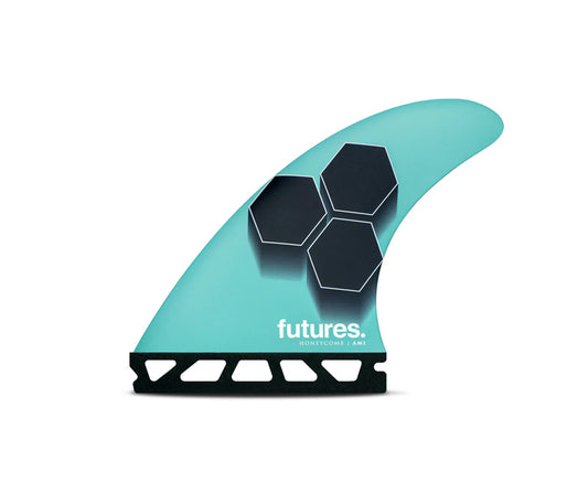 Futures AM1 Honeycomb Tri Set Thruster - Medium/Rake Template - Teal/Navy - Star Surf + Skate