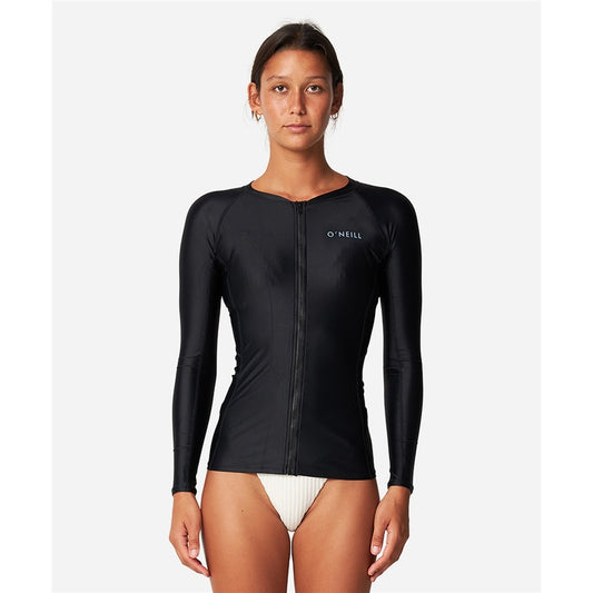 O'Neill Bahia FZ LS Rash Vest - Black