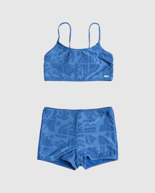 Roxy Beach Check Crop Top Set - Nebulas Blue Beach Check