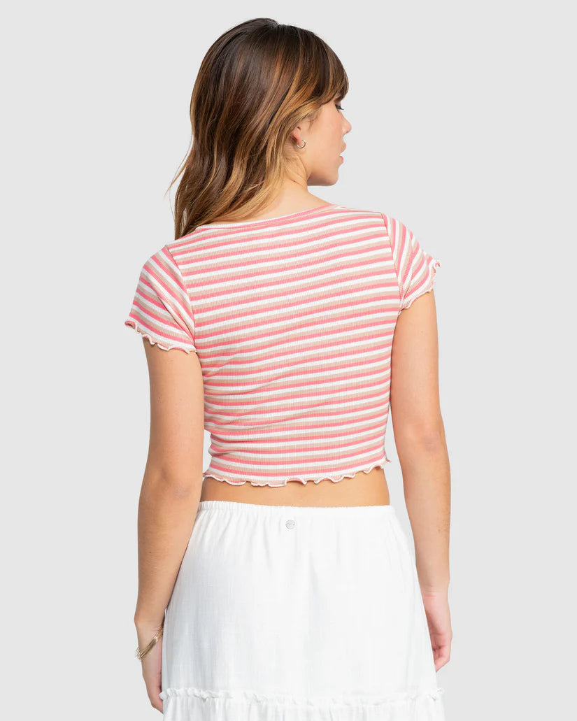 Roxy Mini Stripe SSFT - Egret Mini Striped