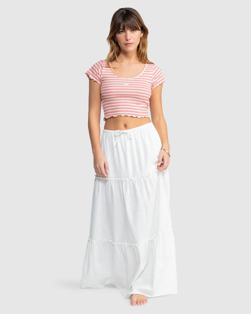 Roxy Mini Stripe SSFT - Egret Mini Striped