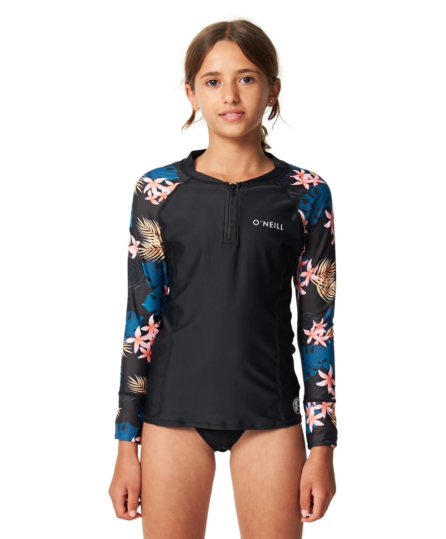 O'Neill Girls Bahia 1/4 Zip LS Rash Vest - Balmy Nights