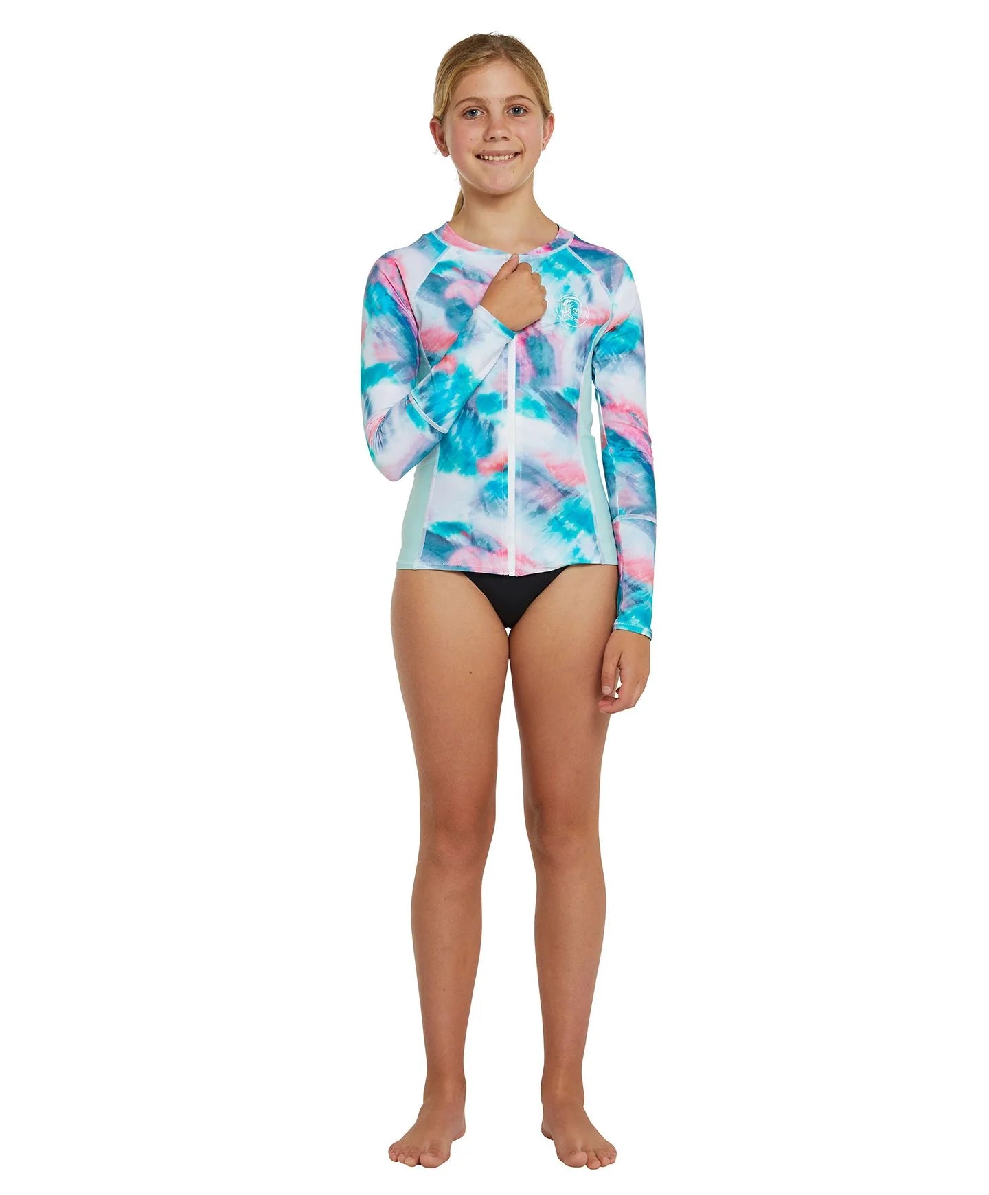 O'Neill Bahia Girls FZ LS Rash Vest - Star Surf + Skate