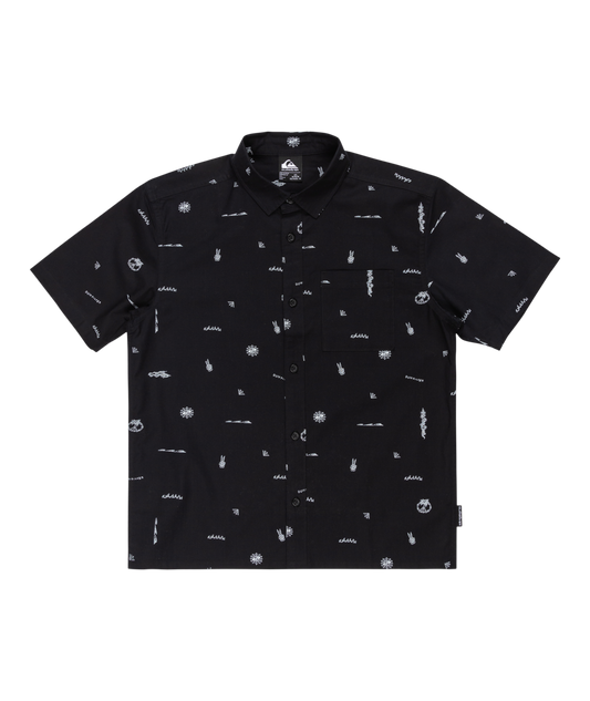 Quiksilver Peaceful Chaos Yth SS Shirt - Black/White